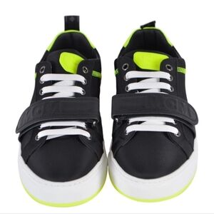 MCM Black and Neon Yellow Sneakers